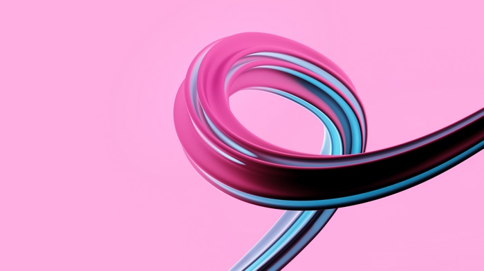 Abstract digital art with pink and blue swirls