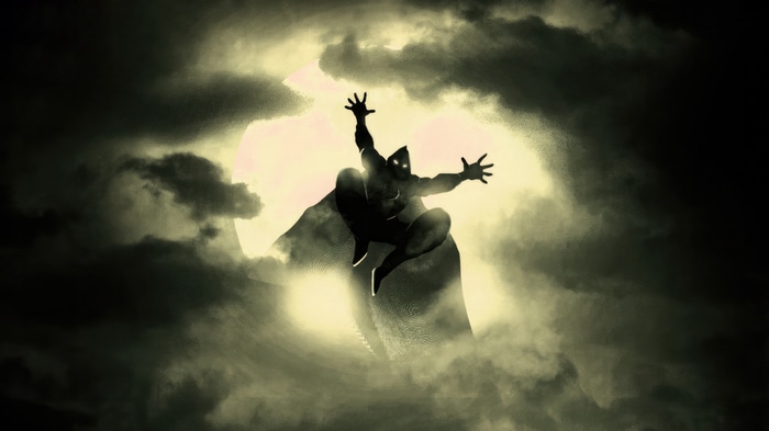 Moon Knight Artwork with Moon and Clouds