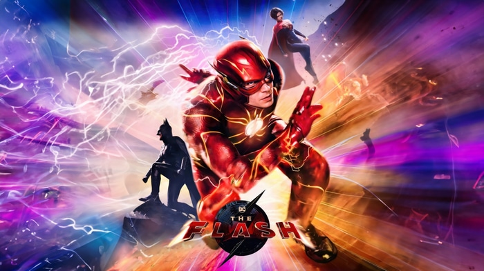 The Flash Movie Poster with Batman and Supergirl
