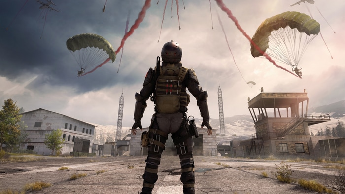 Call of Duty Warzone paratroopers descending
