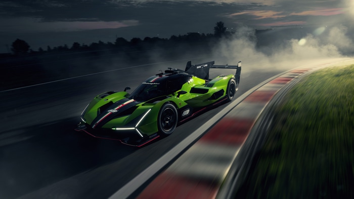 Lamborghini SC63 race car on track