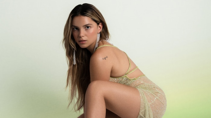 Actress Inde Navarrette in a sheer dress