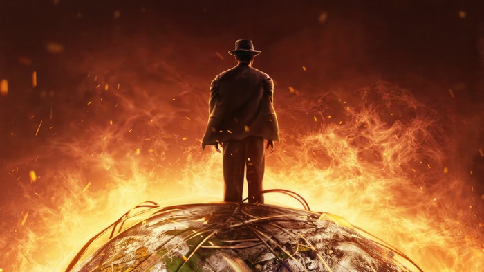 Oppenheimer on a burning Earth 4K