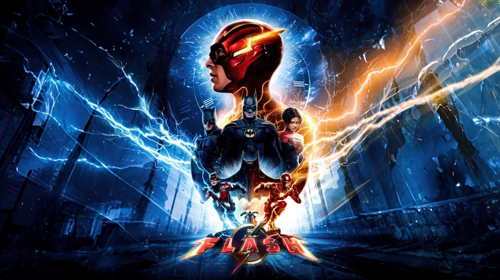 The Flash Movie Poster with Batman and Supergirl