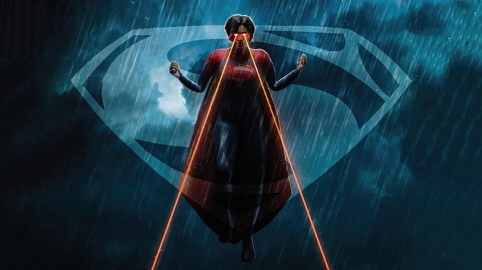 Sasha Calle as Supergirl with heat vision