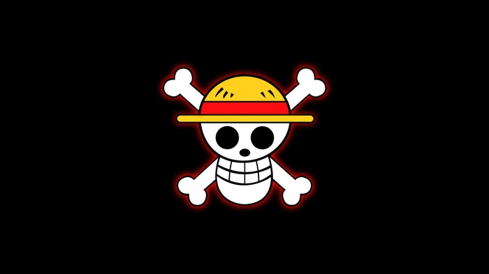 One Piece Jolly Roger with Straw Hat