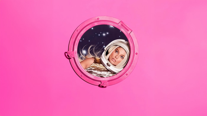 Barbie in a Spaceship Porthole