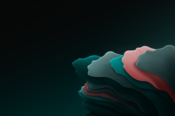 Abstract digital art with layered shapes
