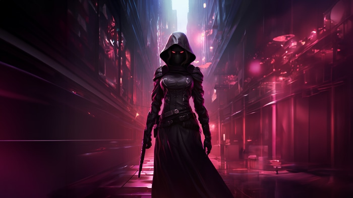 Assassin in a dark alleyway, 4K