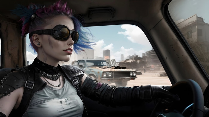 Mad Max Artwork of a Woman Driving