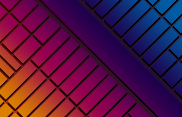 Abstract gradient rectangles on a dark background