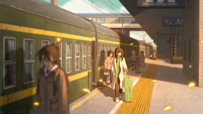 Anime girls at Chengdu Railway Station