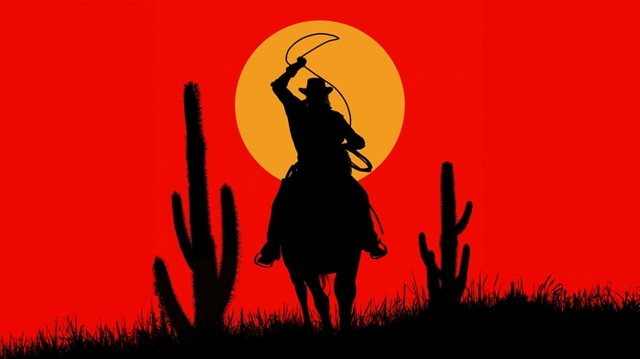 Red Dead Redemption 2 Cowboy Silhouette 4K