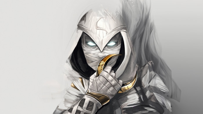 Moon Knight holding a crescent dart