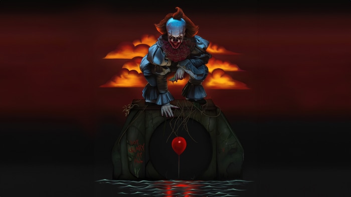 Pennywise the Clown with a Red Balloon 4K