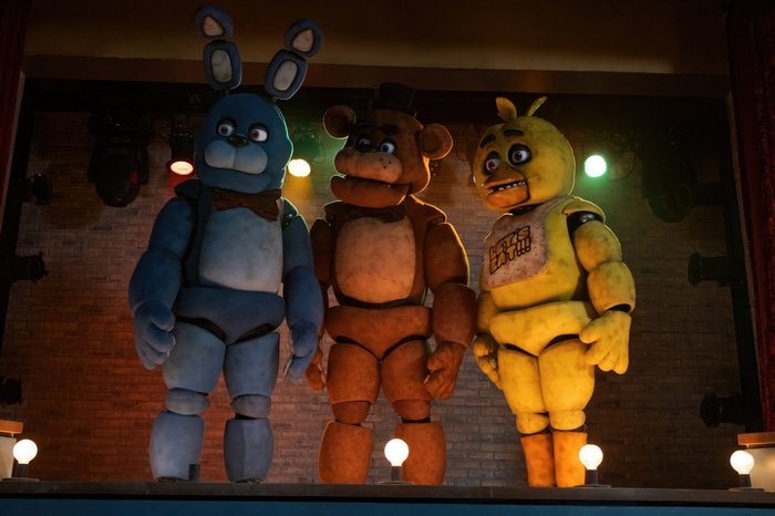 Five Nights at Freddy's characters on stage