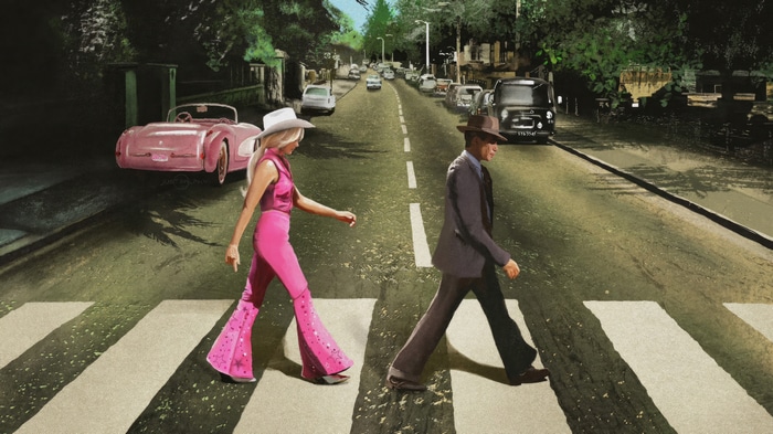 Barbie and Ken cross Abbey Road