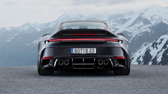 Porsche 911 Brabus rear view 4K