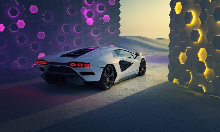 White Lamborghini Countach 4K