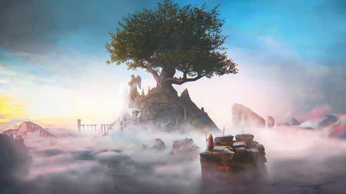 Digital Art of a Fantasy Tree City