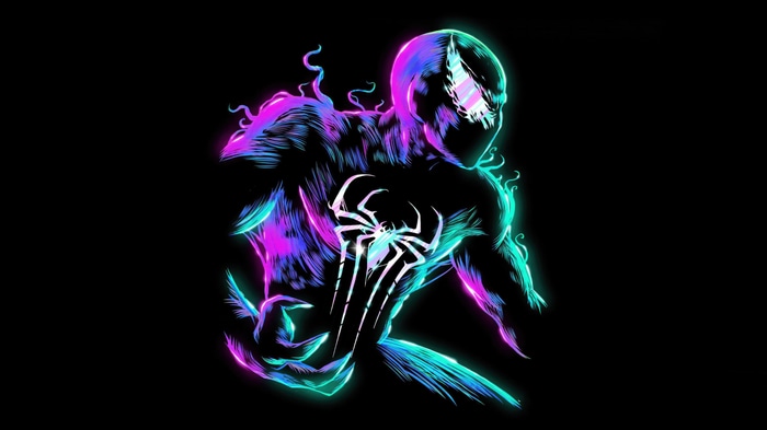 Venom Spider-Man Neon Artwork