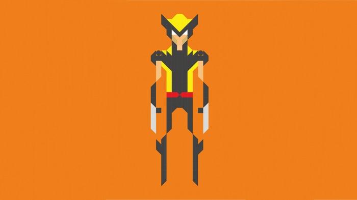 Wolverine from X-Men in Geometric Artwork