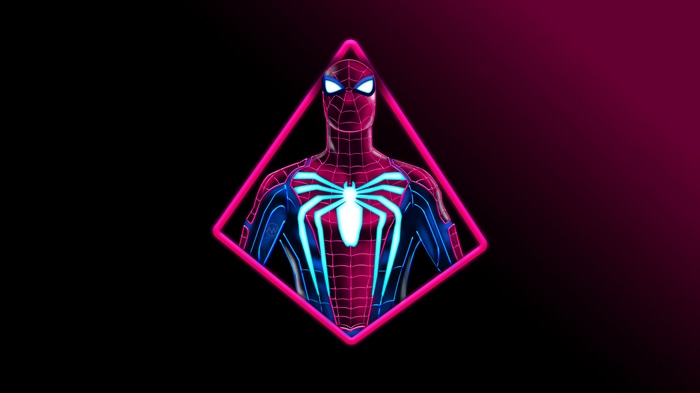 Spiderman Artwork with Neon Pink Diamond Frame