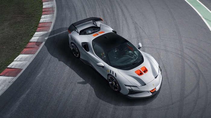 Ferrari SF90 XX Stradale on a race track