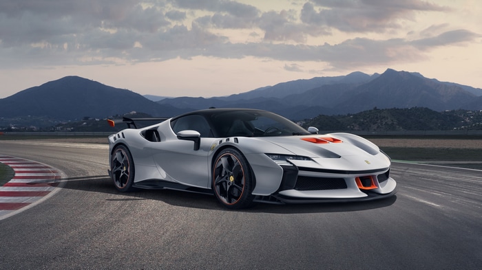 Ferrari SF90 XX Stradale on a race track