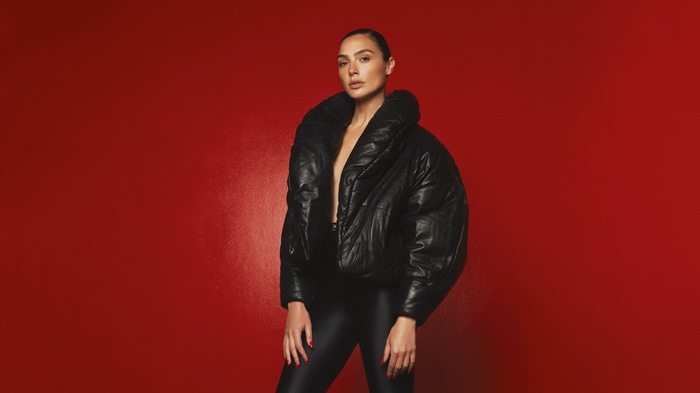 Gal Gadot in a black puffer jacket