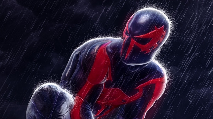 Spider-Man 2099 in the rain