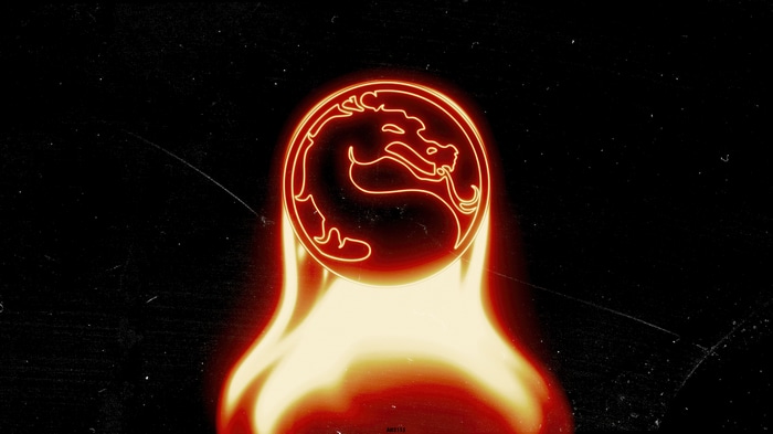 Mortal Kombat 1 Dragon Logo with Fiery Effect