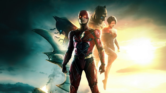 The Flash, Batman, and Supergirl Artwork 4K