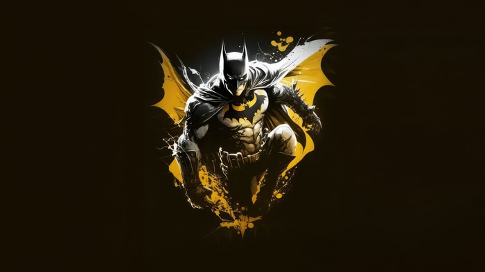 Batman artwork with yellow accents