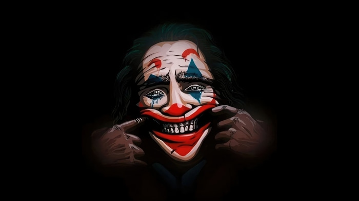Joker artwork with dark background