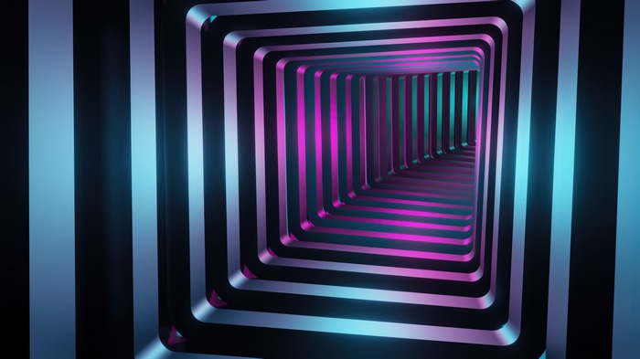 Abstract 3D Digital Art Tunnel