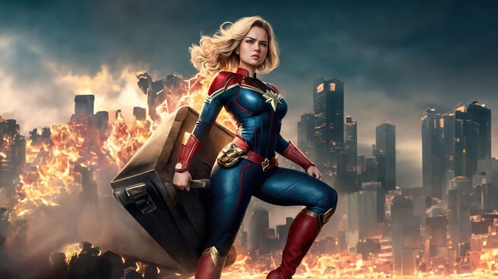 Captain Marvel Artwork 4K