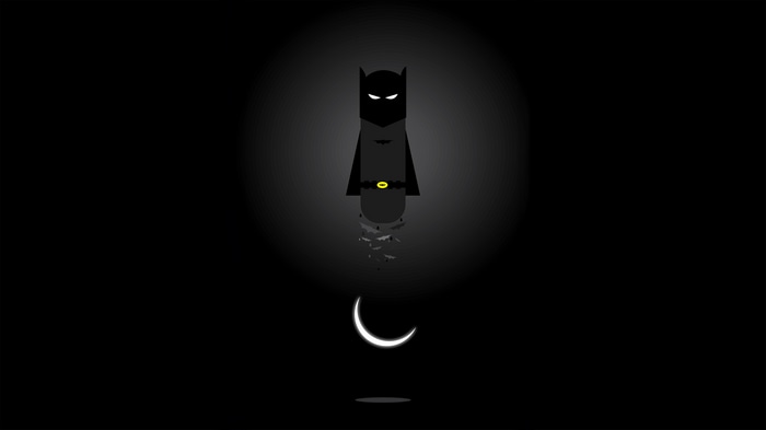 Minimalist Batman Artwork with Crescent Moon