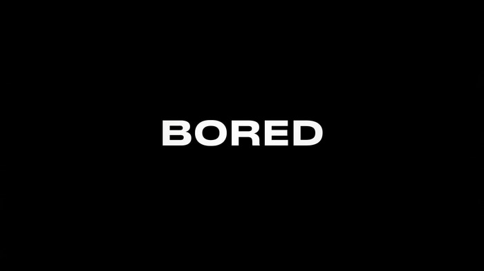 Bored typography on black background