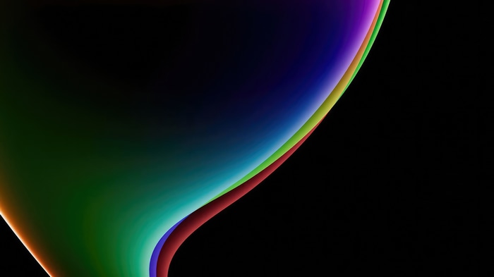 Abstract colorful curves on black background 4K