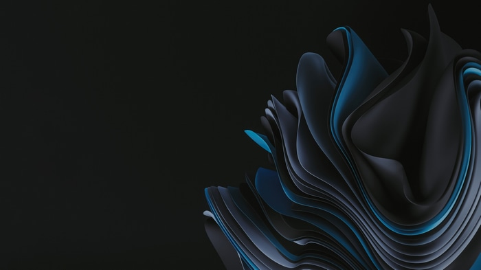 Windows 11 abstract dark blue waves 4K
