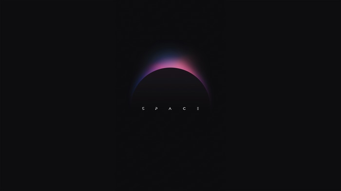 Space artwork with a glowing eclipse