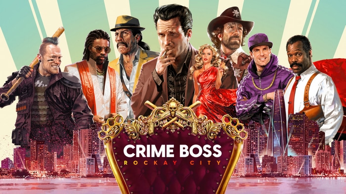 Crime Boss Rockay City characters with guns and city background