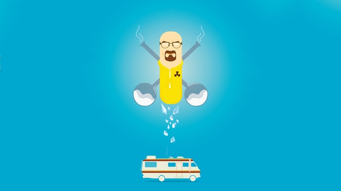 Walter White and RV in Minimalist Style