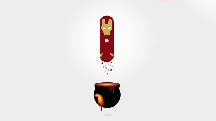 Iron Man Helmet Dripping into a Cauldron
