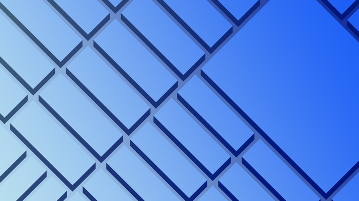 Abstract blue rectangles with 3D effect
