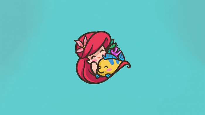 Ariel and Flounder from The Little Mermaid