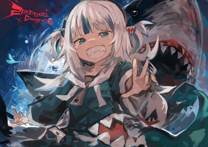 Gawr Gura from Hololive in Dynamic Pose