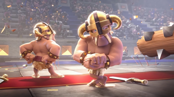 Barbarians in a Clash Royale Arena 4K
