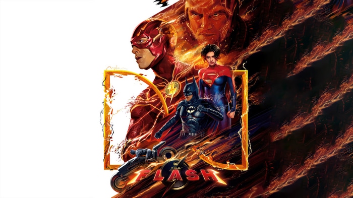 The Flash Movie Poster with Batman and Supergirl